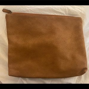 Free People brown zippered clutch EUC